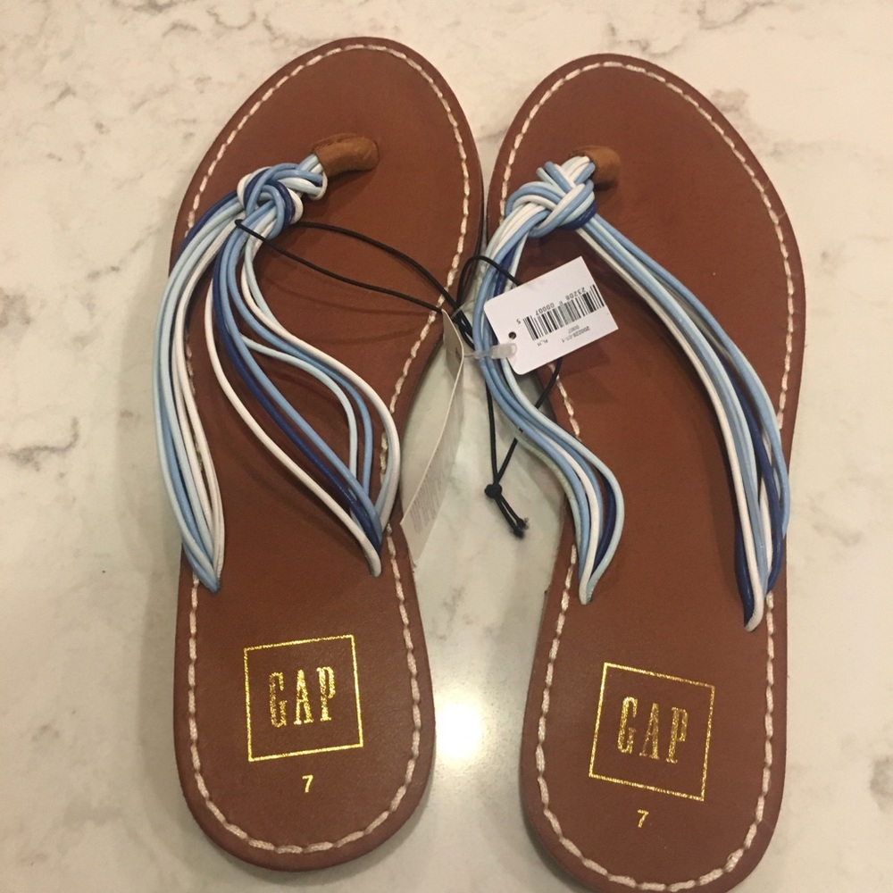 GAP BLUE MULTI ROPE LEATHER SANDALS - Picture 1 of 3